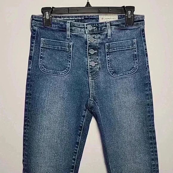 AG Adriano Goldschmied Anthropologie Vintage Stevie Ankle Button Fly Jeans 27R - Picture 3 of 11